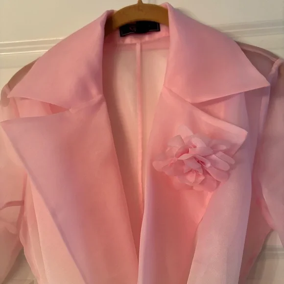 NWOT NEW C.
Wonder Christian Siriano Pink to Mint Ombre Organza Trench Coat - Picture 2 of 11